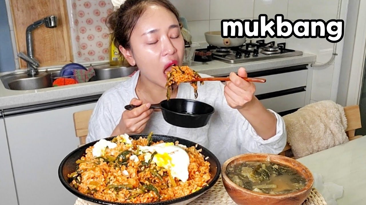 새벽4시에 먹는 열무비빔밥 먹방,우거지시락국,비빔밥 먹방,집밥 먹방,한식먹방 Korean food Yeolmu-Kimchi Bibimbap Mukbang eating show