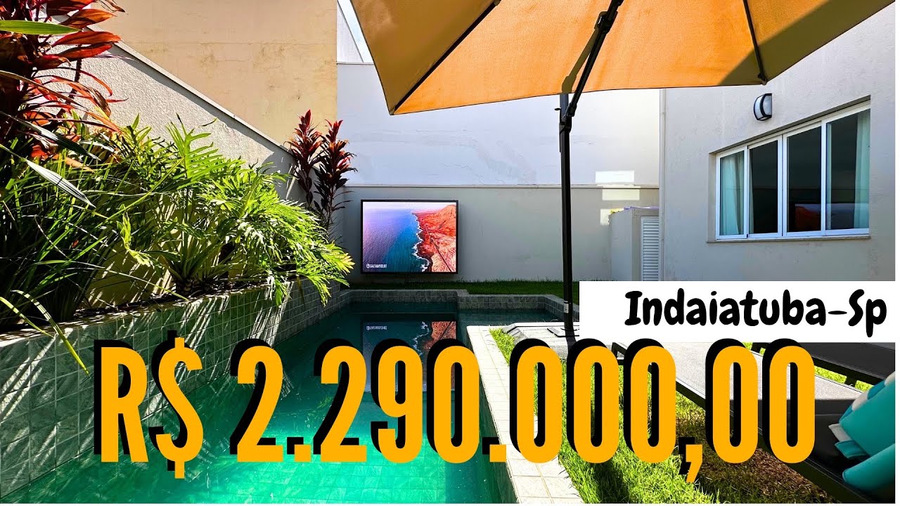 SOBRADO A VENDA EM INDAIATUBA-SP COM TELÃO NA PISCINA! VOCÊ PRECISA VER ESSA ÁREA DE LAZER😱