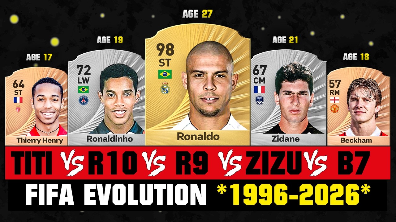 Ronaldo VS Ronaldinho VS Zidane VS Henry VS Beckham FIFA EVOLUTION! 😔💔 FIFA 96 - FIFA 26