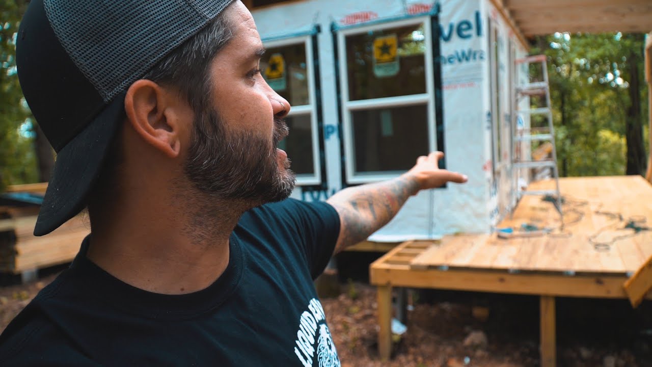 LONG Productive Day! Tiny House Build / Removing Fallen Trees / Off Grid Self Reliance
