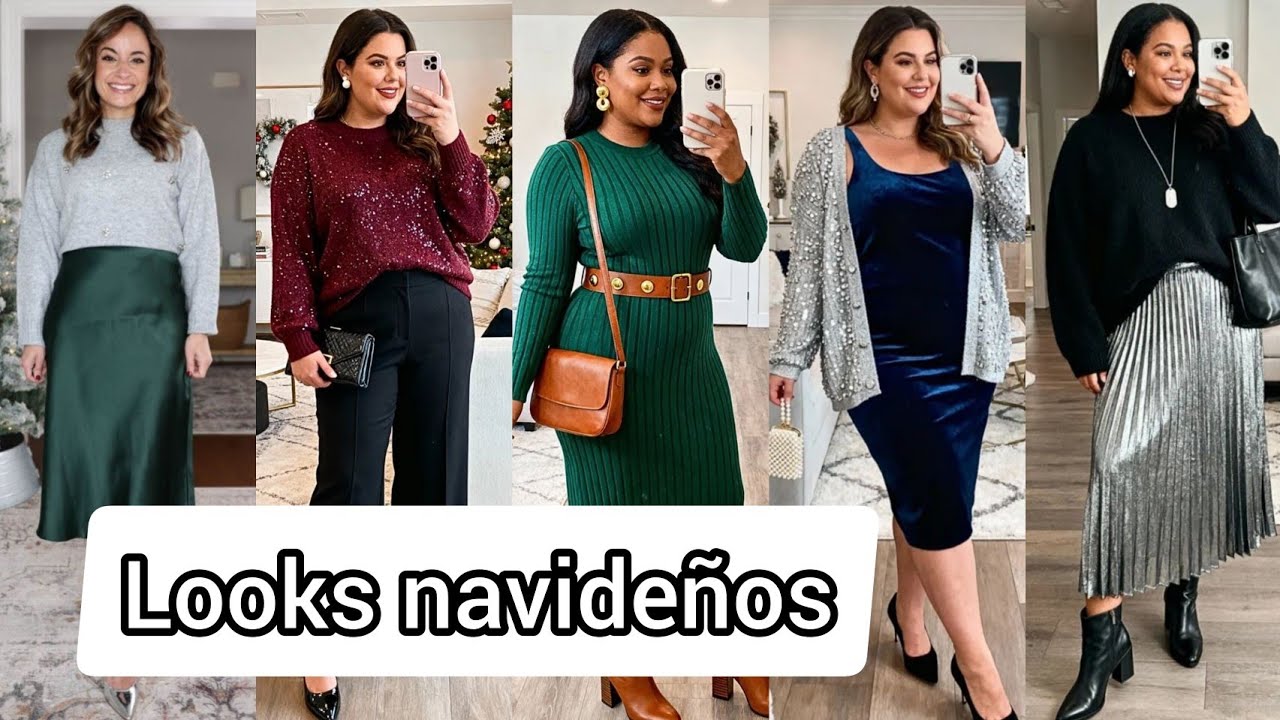 Outfits de NAVIDAD y AÑO NUEVO 2025 moda actual ELEGANTES LOOKS 2026