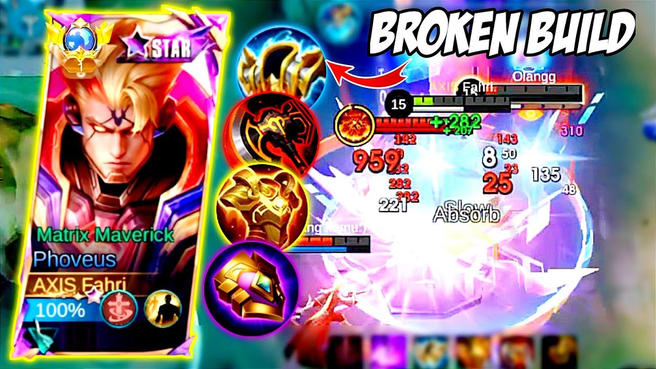 DAMAGE HARAM DARAH NAMBAH TERUS! BUILD PHOVEUS TERSAKIT DAN TERKUAT 2025 TOP GLOBAL PHOVEUS GAMEPLAY
