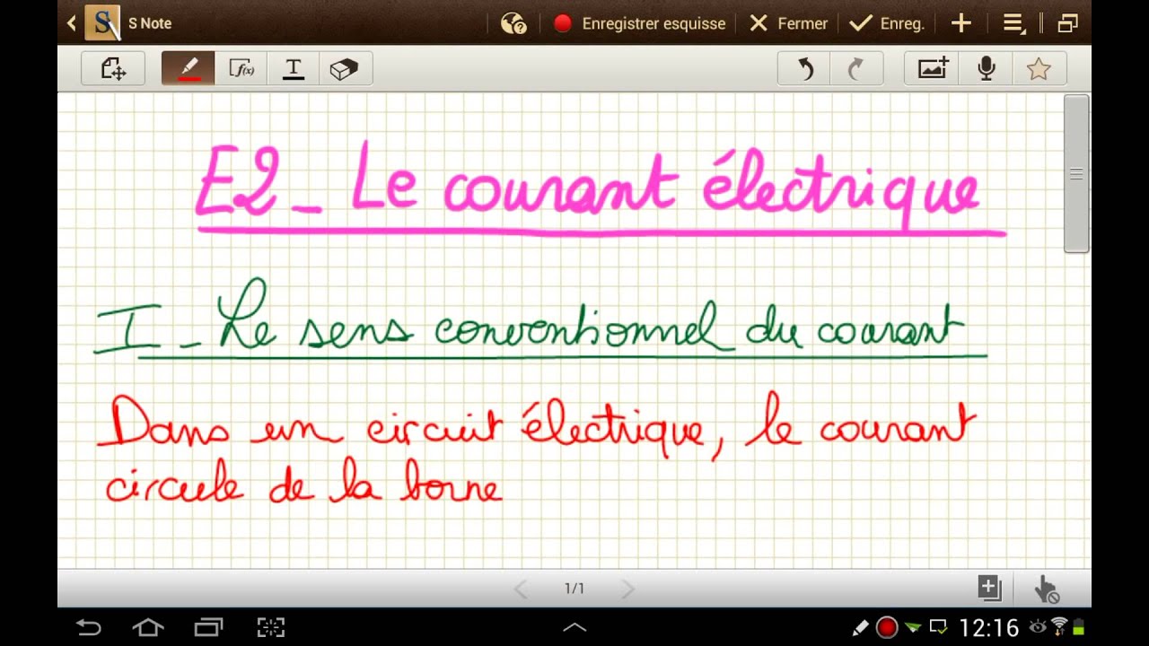 Le sens du courant