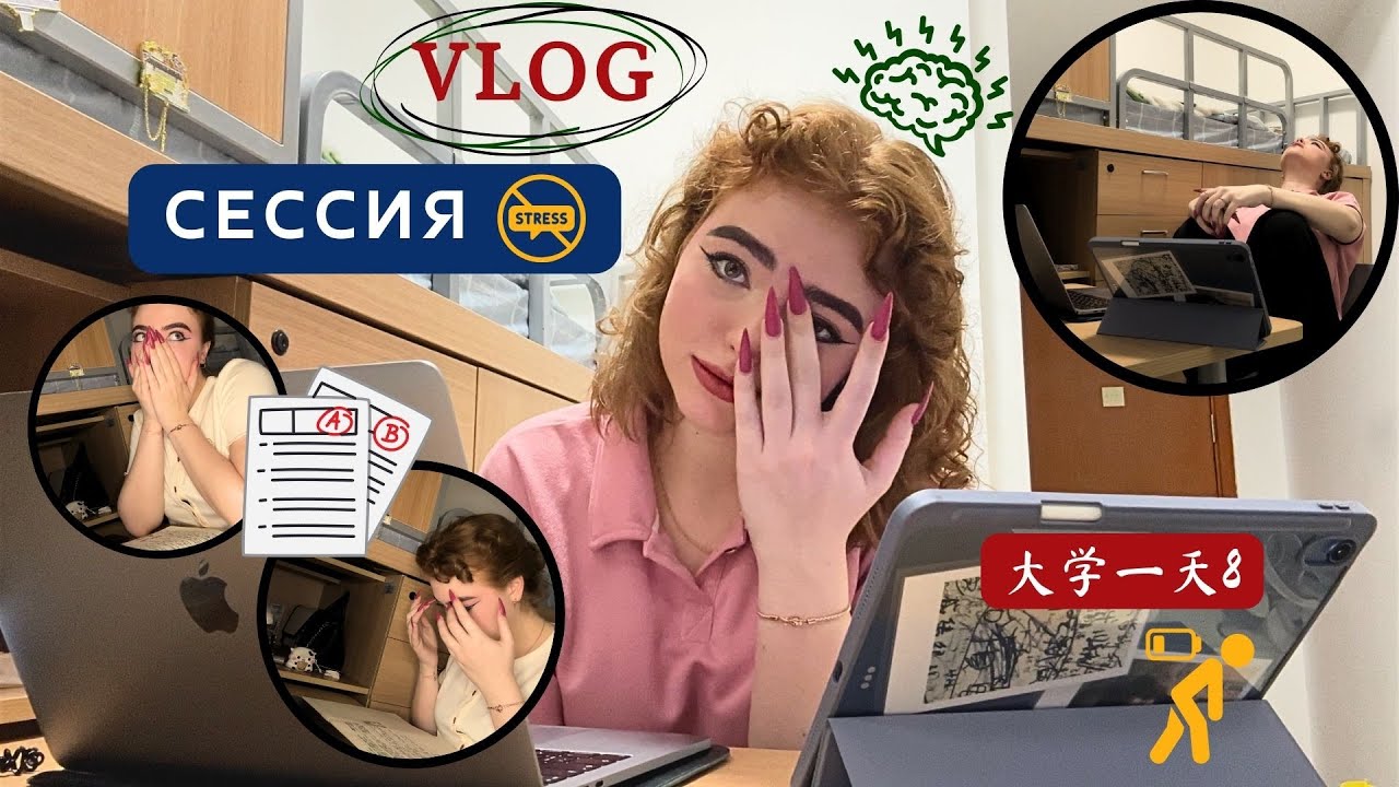 Сессия в частном 🇬🇧🇨🇳 университете Vlog 大学一天8