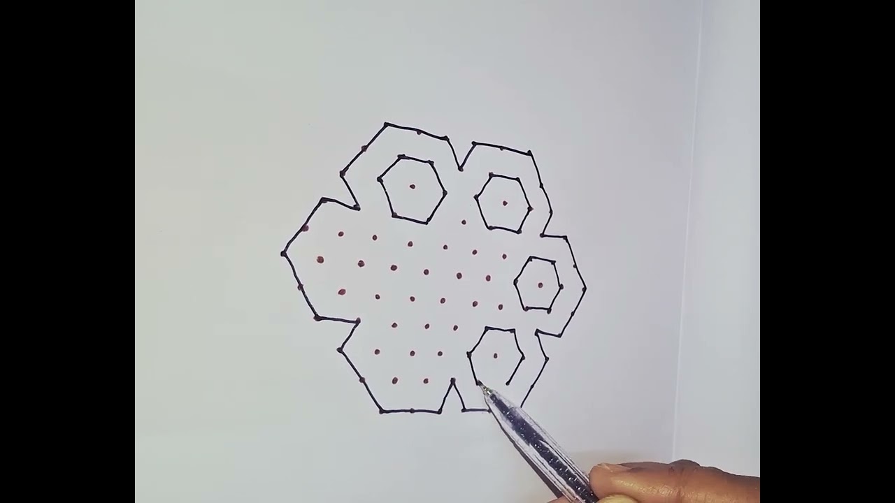11×6 dots Rangoli #Small Rangoli #art #dialyrangoli #Easy Rangoli 