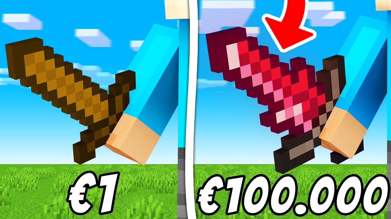1 EURO vs 100.000 EURO ZWAARD In MINECRAFT!