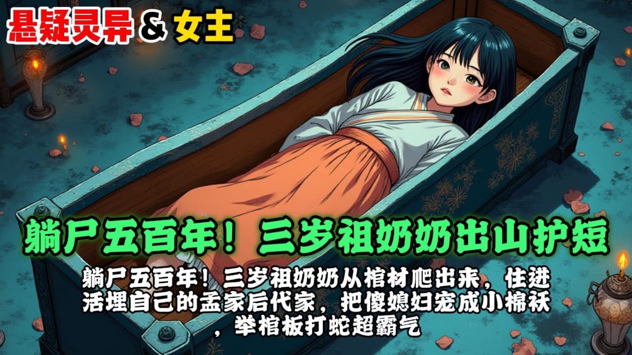 躺屍五百年，她從棺材爬出來了！三歲模樣的魏重君攜記憶重生，誤闖活埋自己的孟家後代家，成了傻媳婦的護短祖奶奶。#懸疑靈異