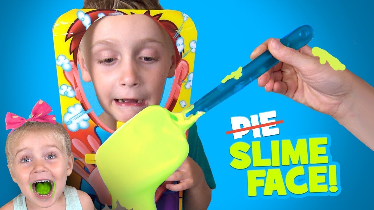Little Flash and Ava play Pie Face Sky High! (Slime Edition)