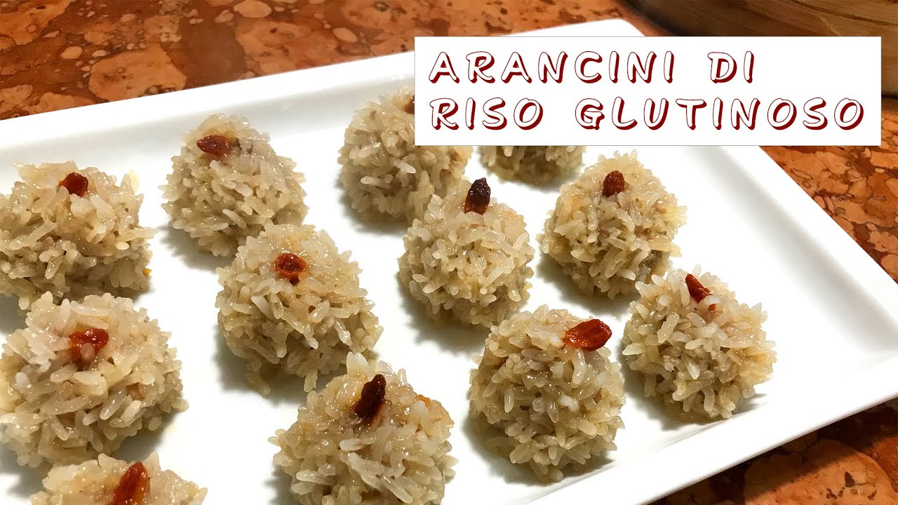 Cucina cinese polpette di carne con il riso glutinoso la ricetta /arancini di riso glutinoso cinese