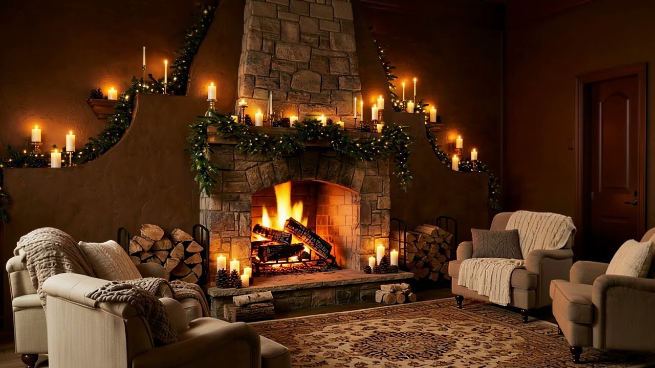 10H Winter Fireplace 4K ❄️ Cozy Crackling Fire for Sleep, Study & Relax (No Music)