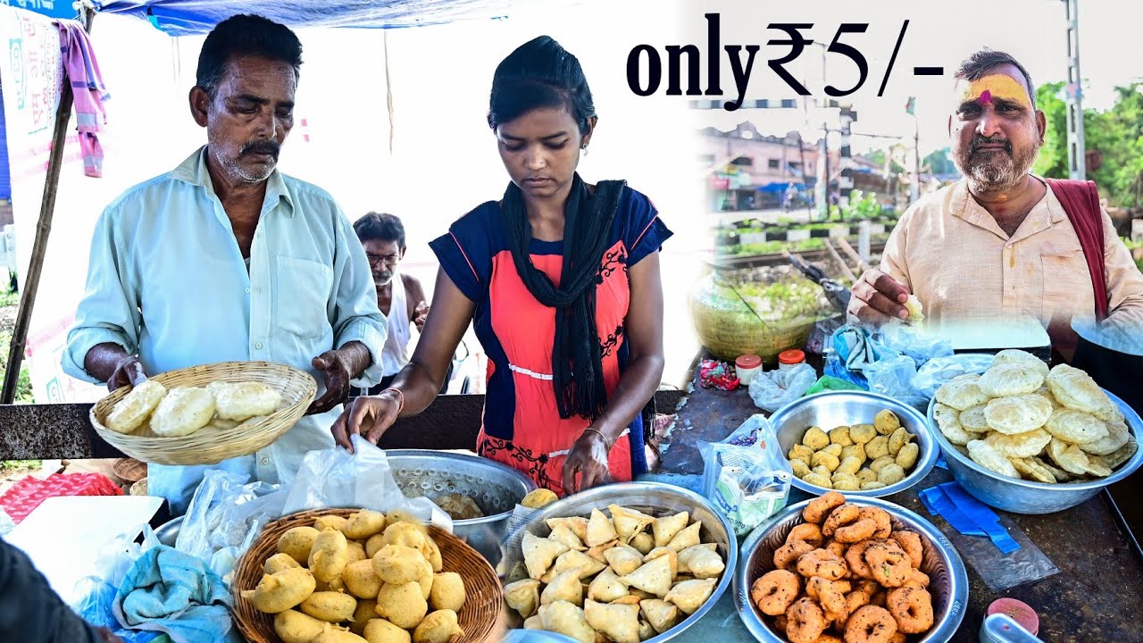 Father - daughter duo selling morning breakfast in Baripada | Cheapest Food |indian street food