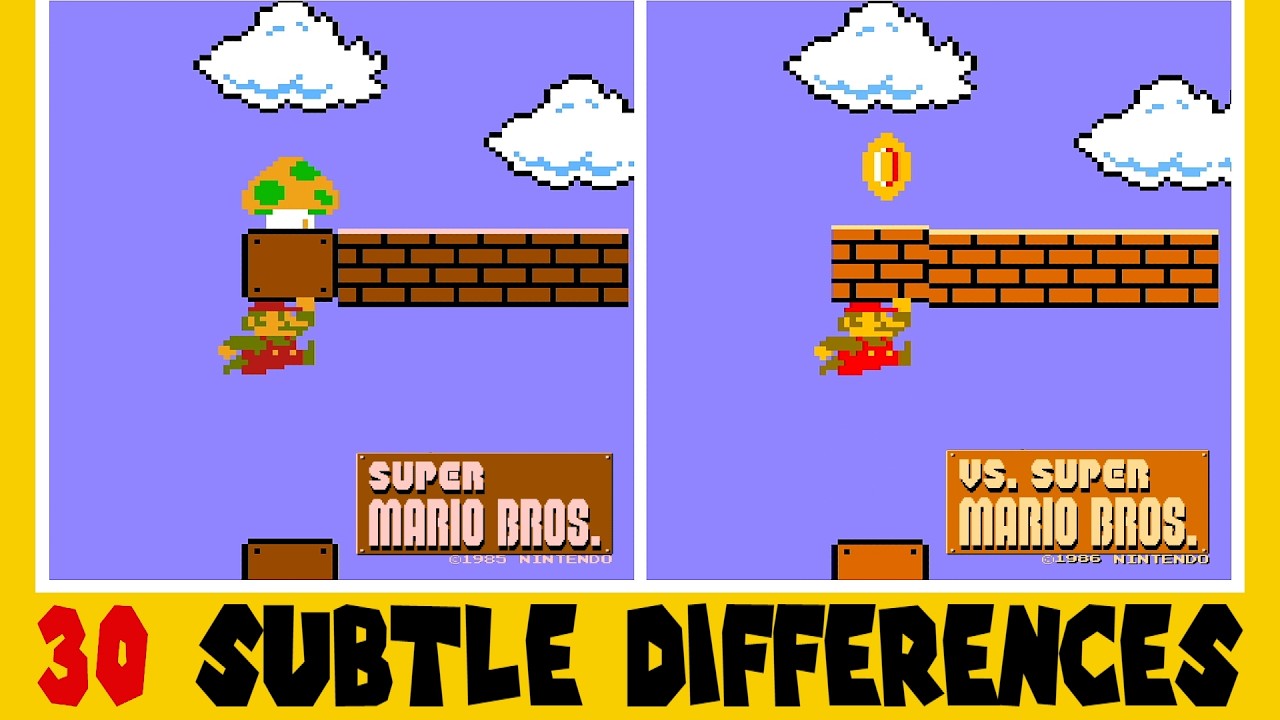 30 Subtle Differences between VS. Super Mario Bros. and the original SMB