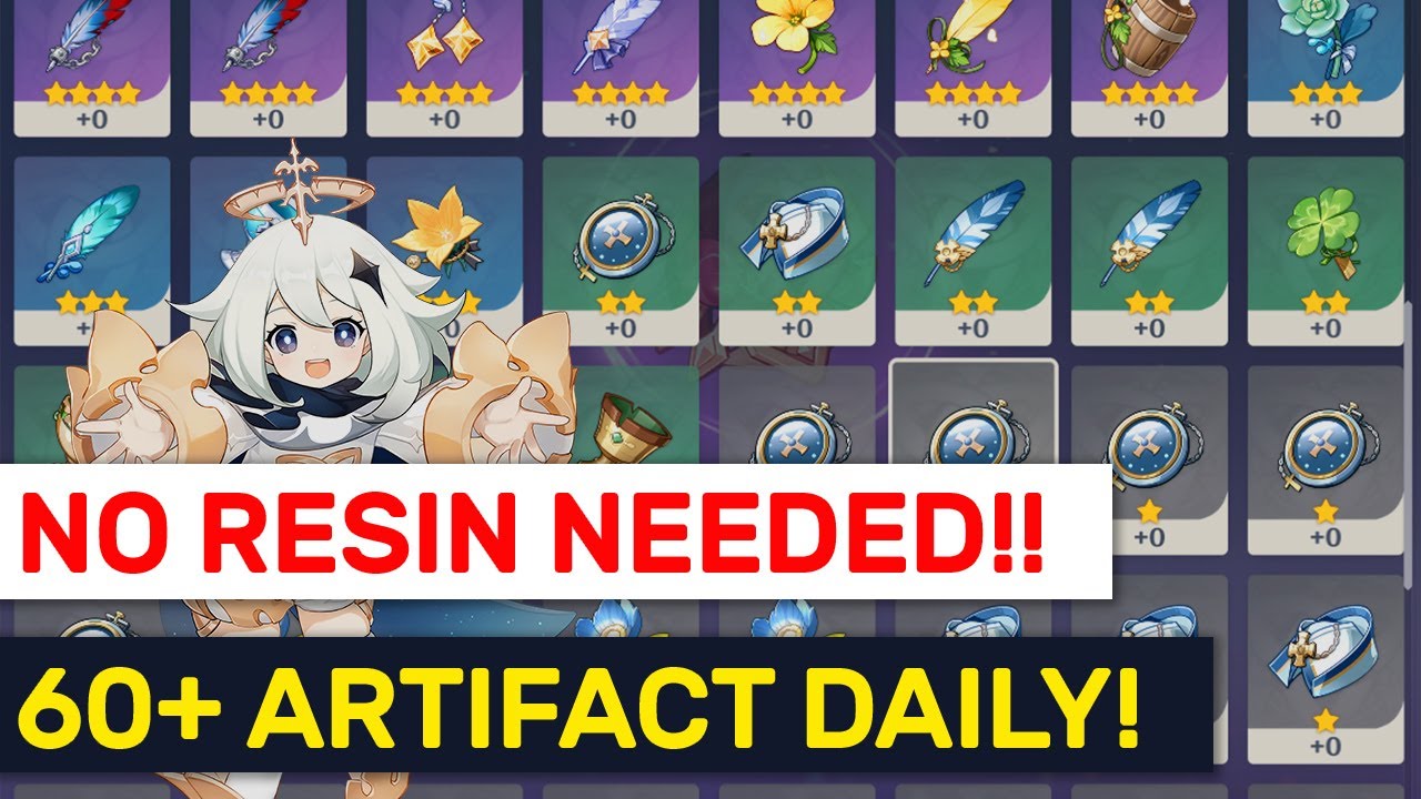 GET 60+ Artifacts Daily! NO RESIN Required! Route & Locations! | Genshin Impact