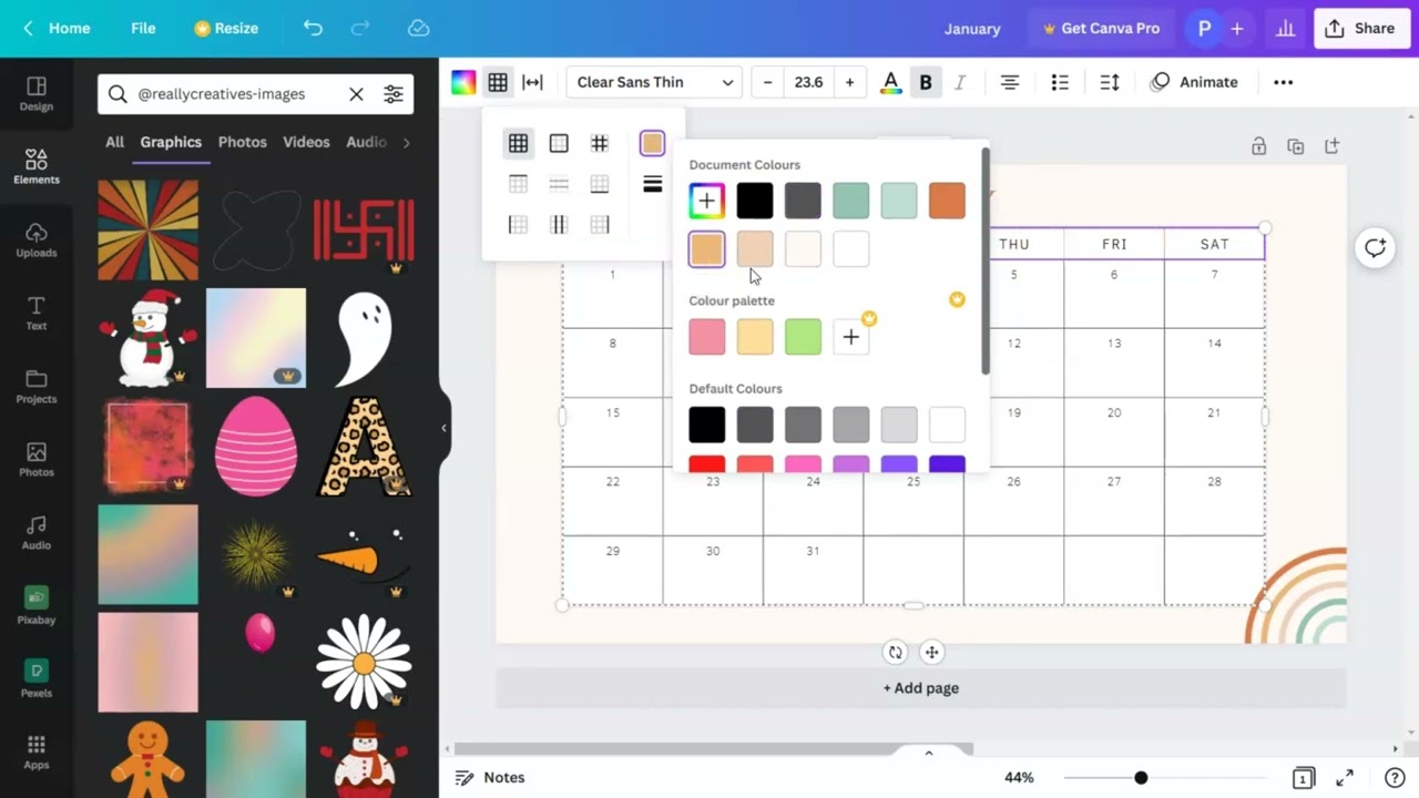 How to create 2023 Calendar in Canva