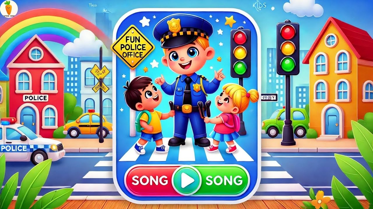 The Friendly Police Officer - Fun and Educational Kids' Song | Cuteni Song For Kids - Nursery Rhyme