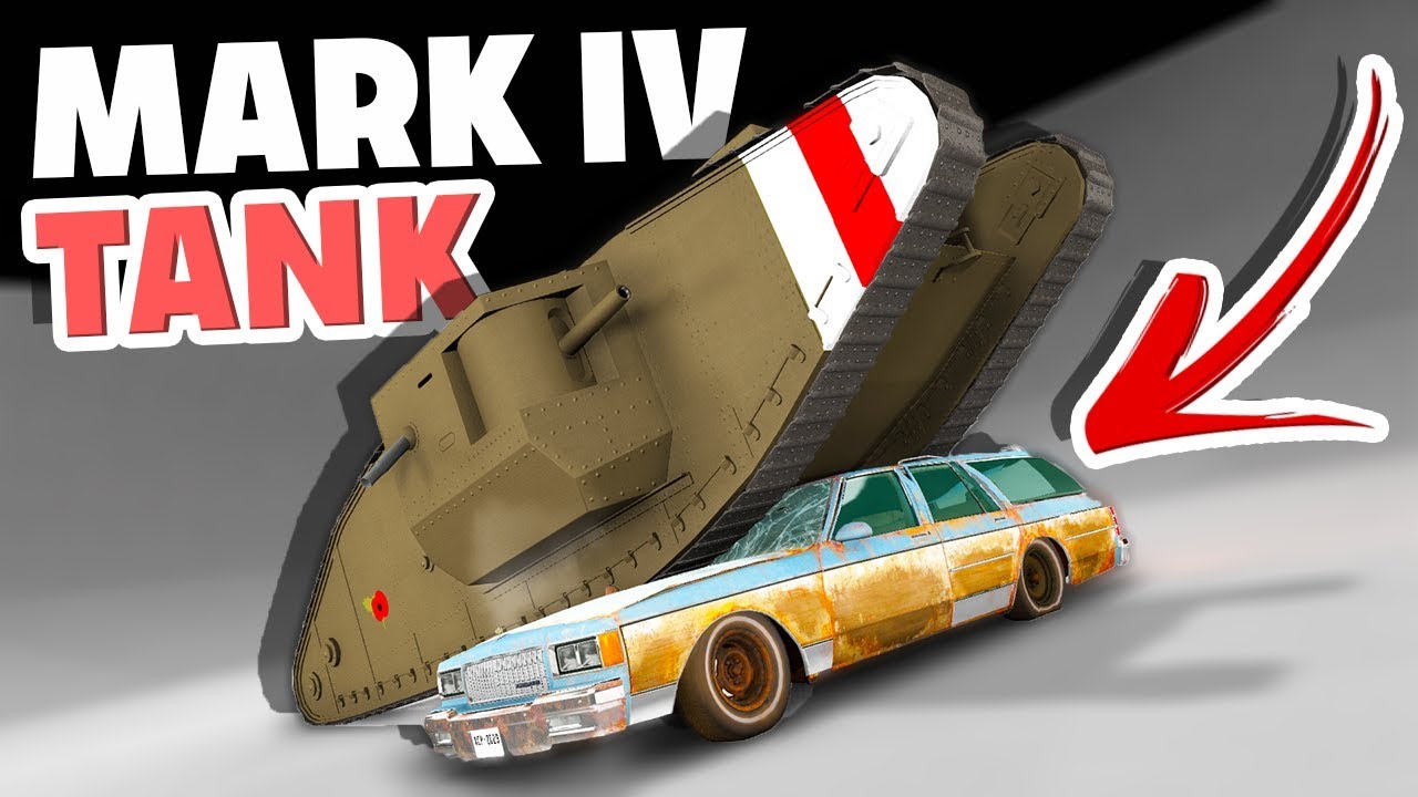 AWESOME WW1 Mark IV Tank CRUSHES EVERYTHING! - BeamNG Drive Mark IV Tank Mod