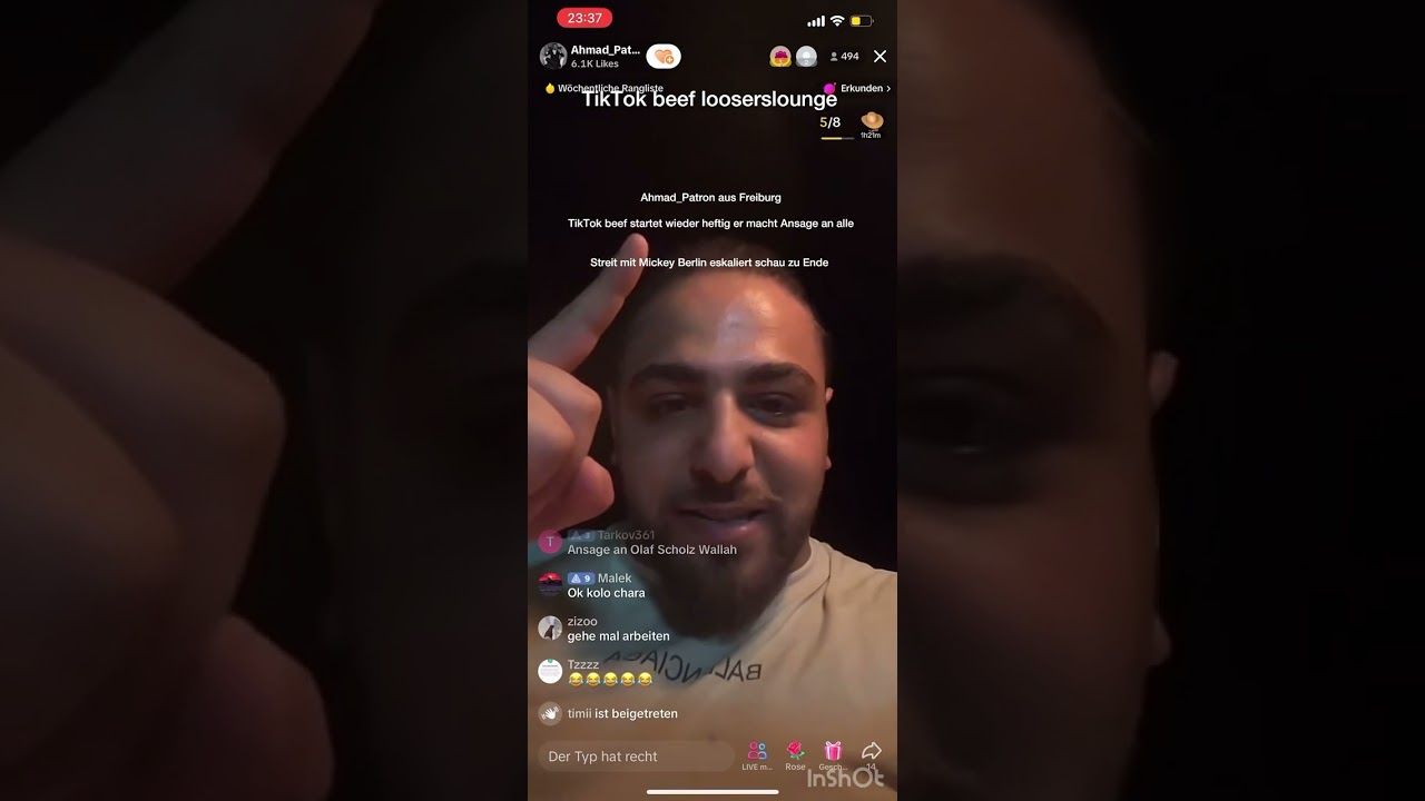 Ahmad_Patron aus Freiburg Ansage an alle Mickey Berlin rasiert ihn . Arafat , Ertunc