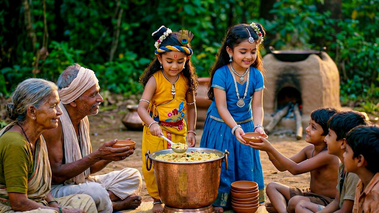 कान्हा और राधा का भंडारा: प्रेम और सेवा का अद्भुत दृश्य ! | यशोमती मईया के नंदलाला | Shree Krishan
