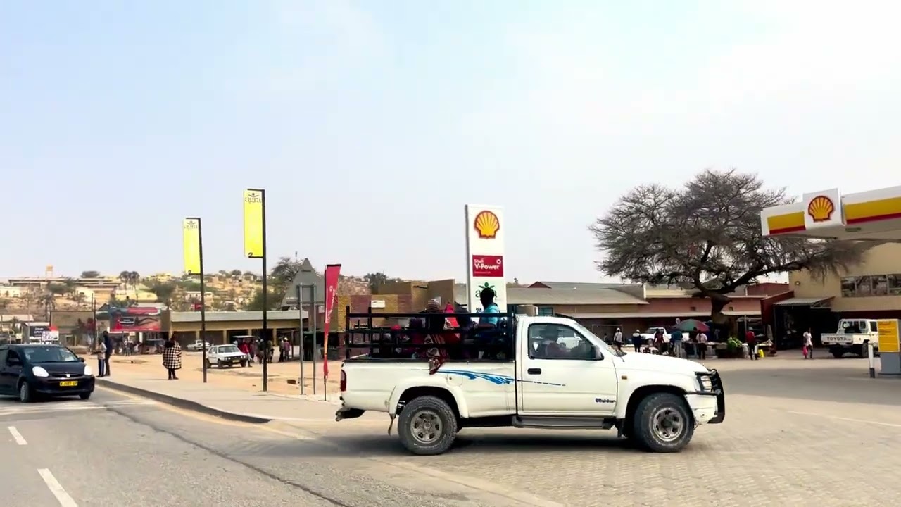 Yesja! there are shopping centers in rural Opuwo town drive , Namib research - Shoombe