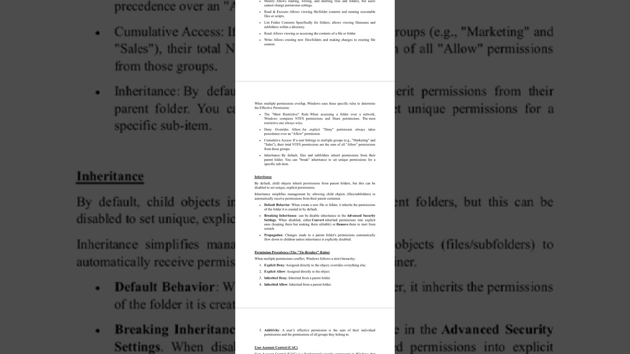 NTFS Permissions, UAC, Group policy in Windows 
