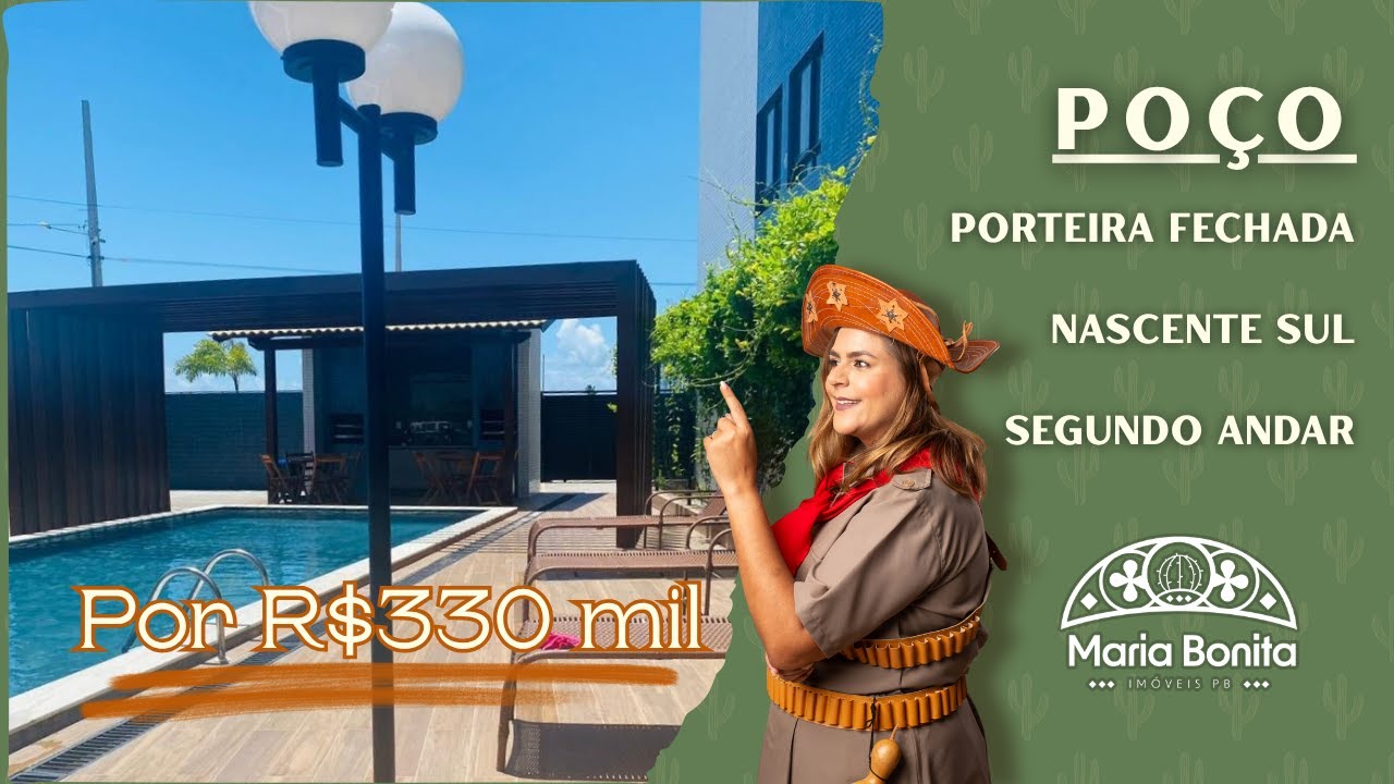 Apartamento a 430 metros da Praia do Poço!58m² | 3 Quartos (1 Suíte) | R$ 330 mil
