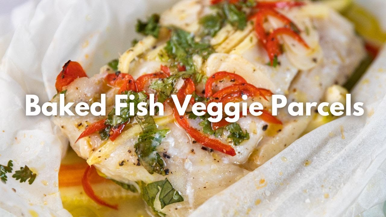 Baked Fish Veggie Parcels