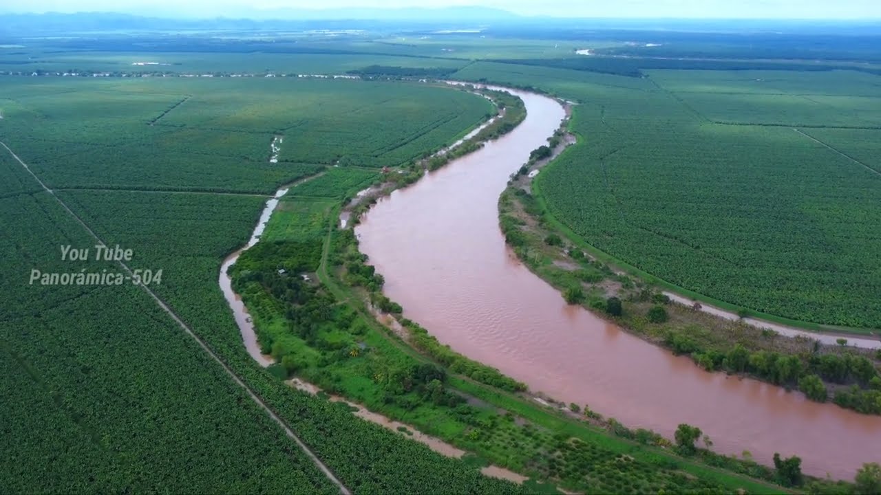 El Río Ulúa y los sectores inundados en los Excampos Bananeros Finca Buena Vista El Progreso,Yoro