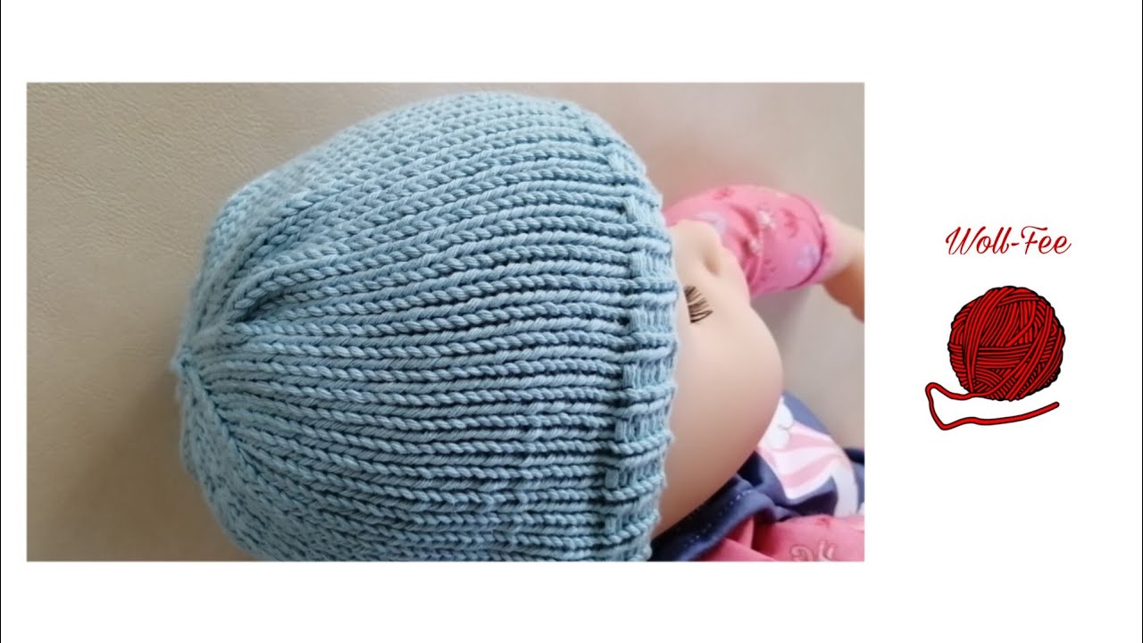 Mütze für Neugeborene stricken, Schritt für Schritt, siehe auch Infobox