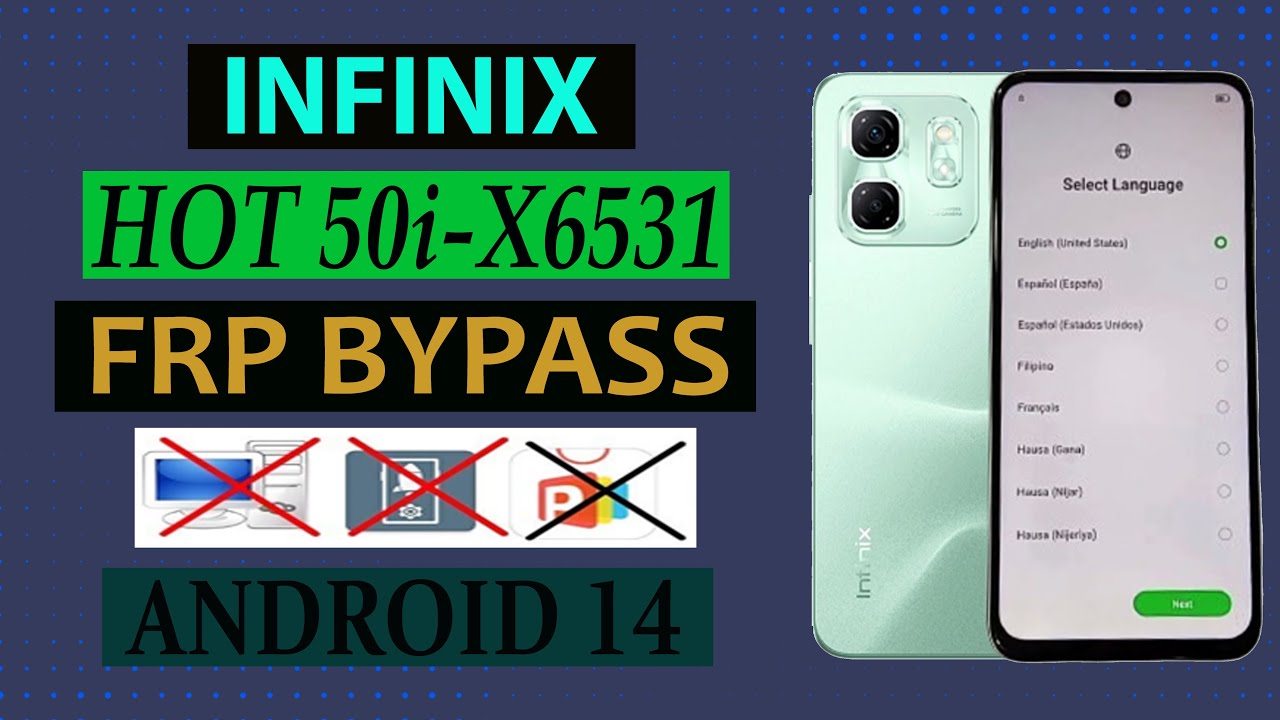 Infinix Hot 50i Frp Bypass Android 14 l Infinix X6531 Google Account Unlock Without Pc