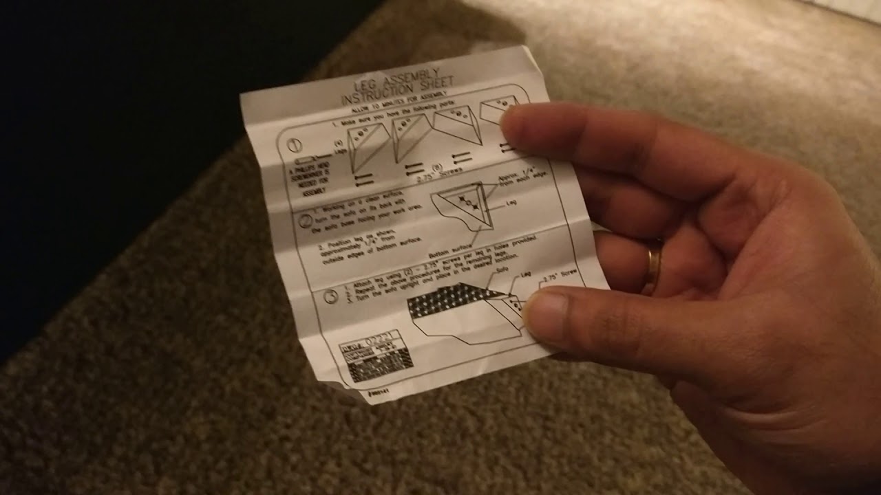Ashley sofa couch feet assembly