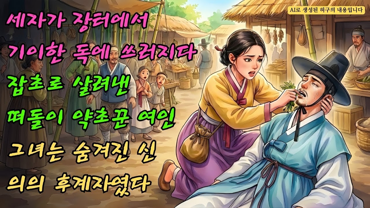 잠행 나간 세자가 장터에서 기이한 독에 중독되자, 목숨 걸고 잡초로 그를 살려낸 떠돌이 약초꾼 여인이 숨겨진 신의의 후계자라는 사실이 밝혀지다