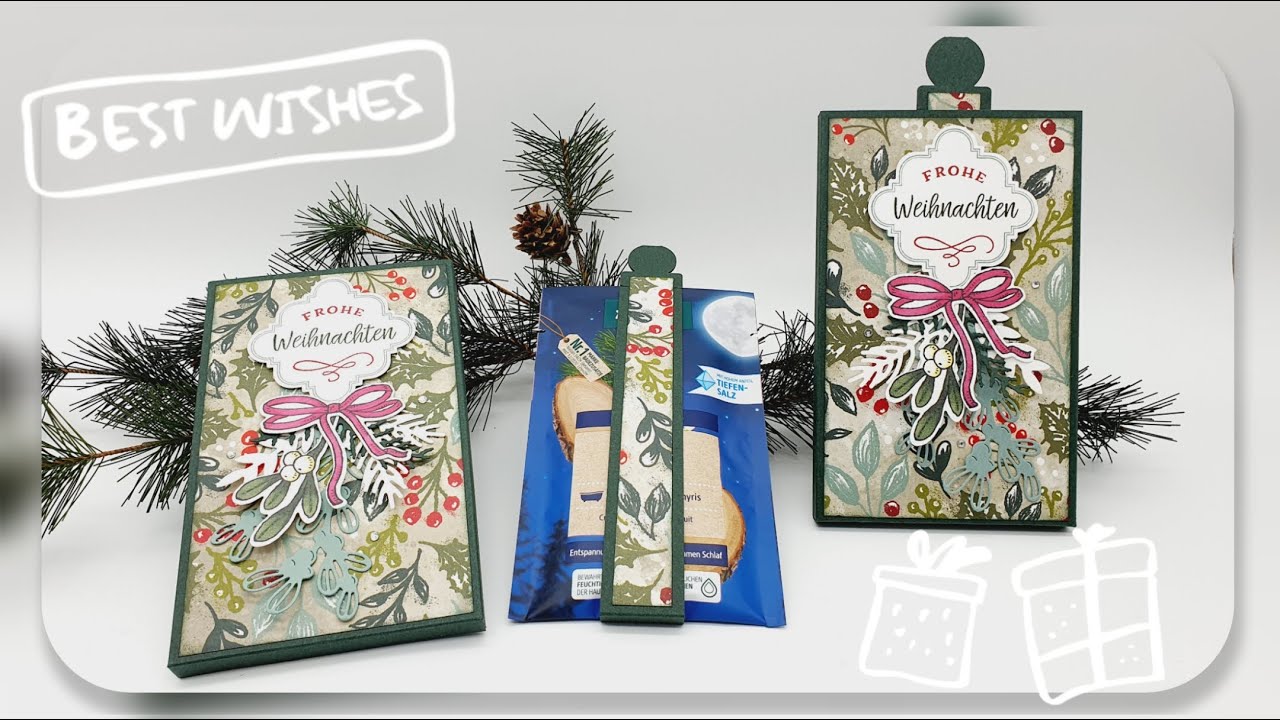 Anleitung: Badesalz-Ziehverpackung mit Stampin' Up! │ Weihnachten unterm Mistelzweig