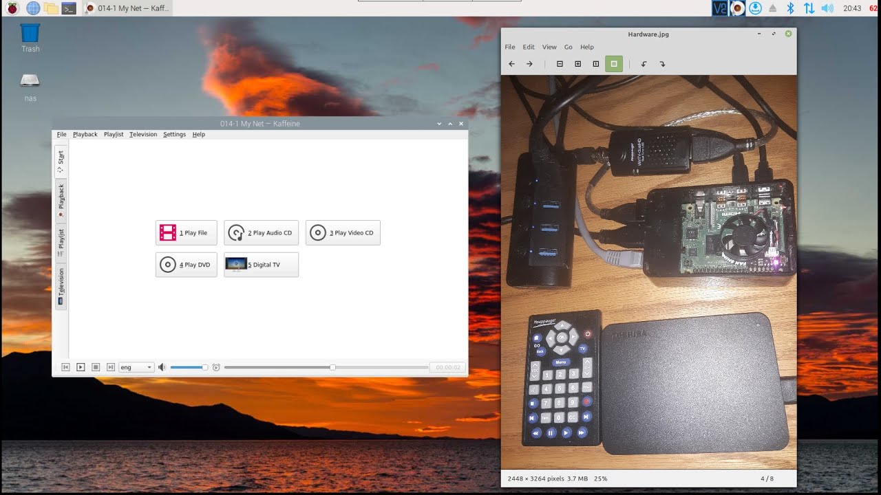 Raspberry Pi OTA ATSC Tuner/DVR using Kaffeine and using minidlna to stream video to a Roku player