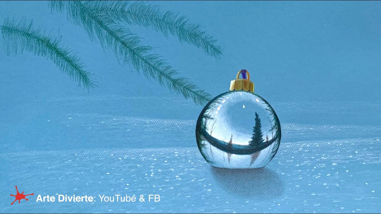 CÓMO DIBUJAR UNA ESFERA NAVIDEÑA EN LA NIEVE
