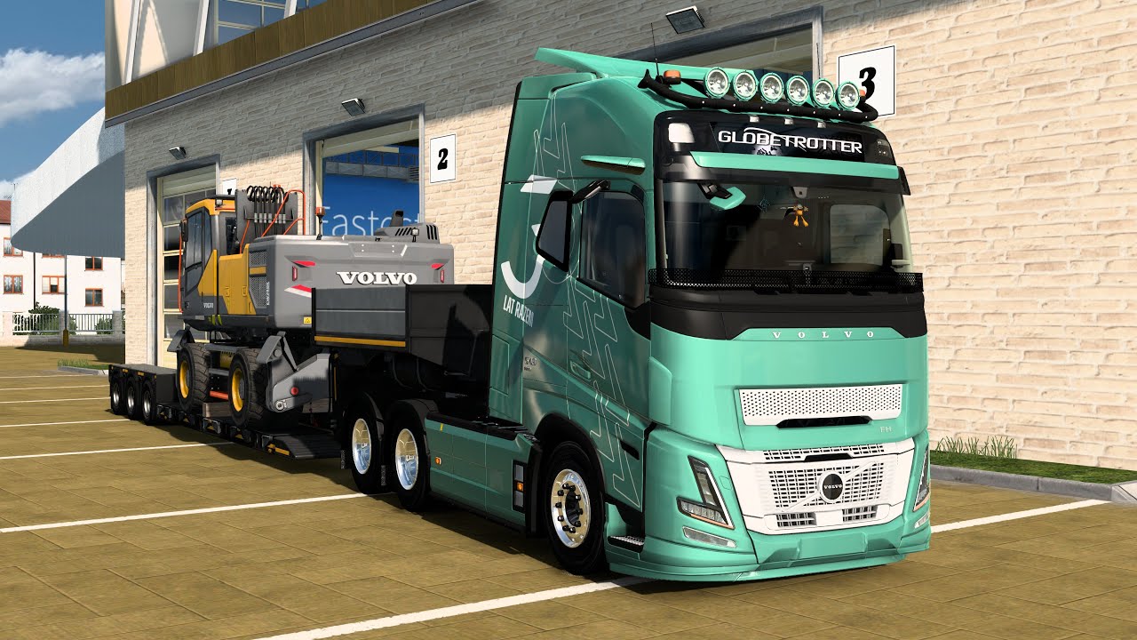 New Volvo FH780 Aero 2024 (+escavadeira Volvo EW240E) #Ets2#V1.52