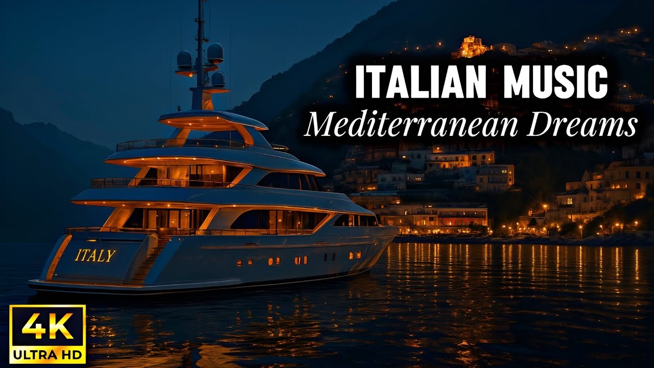 🌅 Italian Luxury Mediterranean Escape | Calm Waves & Serene Yacht Journey 4K 🎶