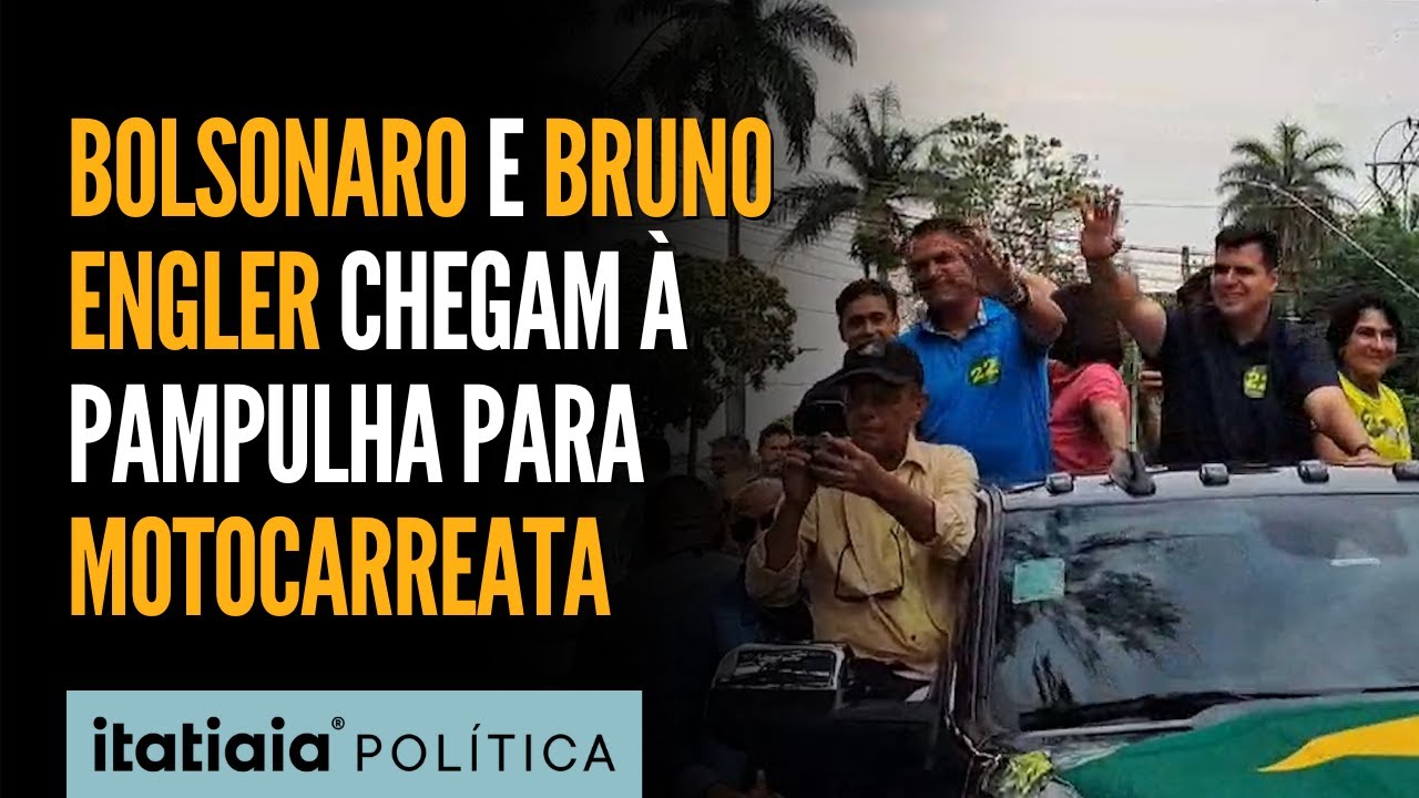 BOLSONARO É RECEBIDO POR APOIADORES EM MOTOCARREATA NA PAMPULHA DE APOIO A BRUNO ENGLER