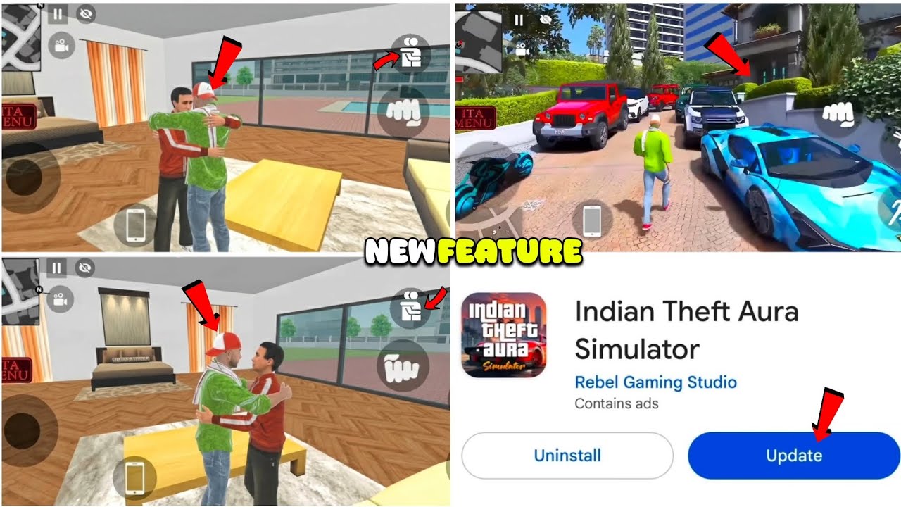 New Feature Of Indian Theft Aura Simulator New Hug Feature And GTA 5 City In Indian Theft Aura Sim