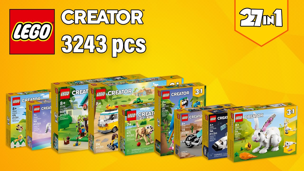 All LEGO® Creator 3in1 2023 [1HY](27in1)[3243 pcs] Step-by-Step Instructions @TopBrickBuilder