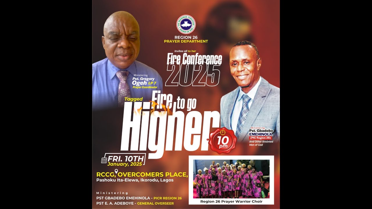 Region 26 Prayer Dept. Fire Conference 2025 || Fire to go Higher || 10th Jan. 2025 ||