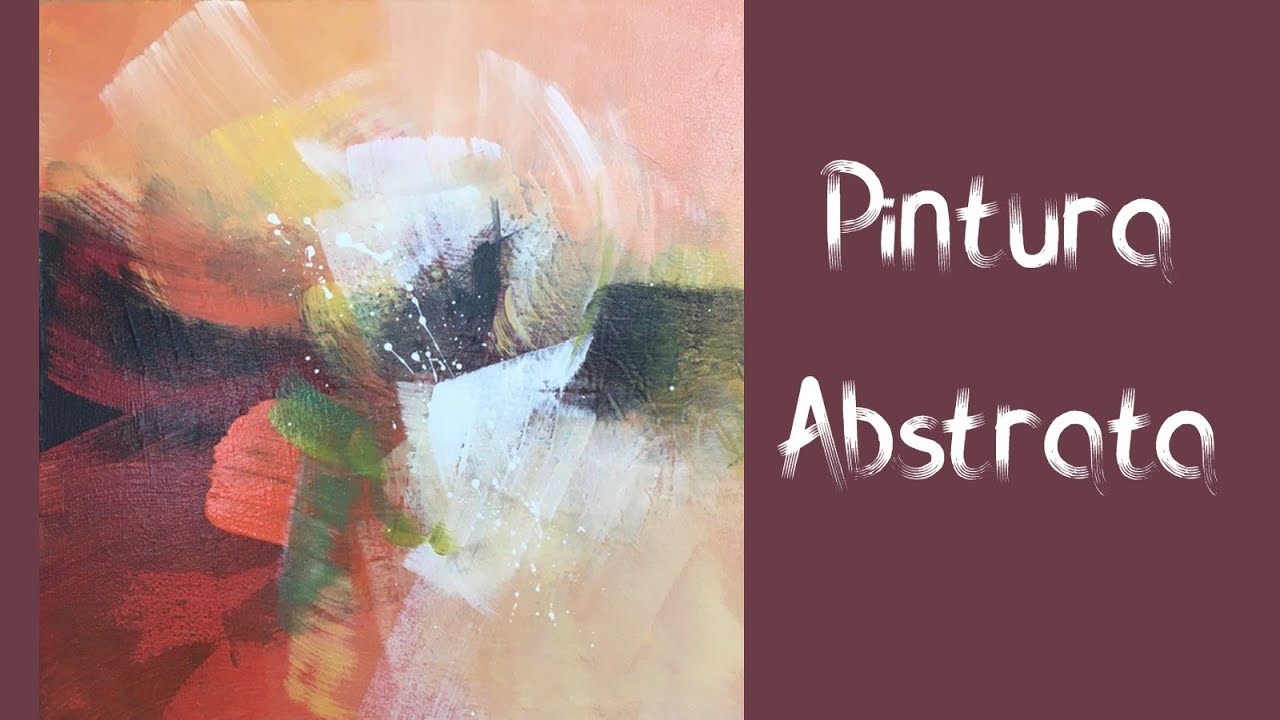Pintura abstrata em tela com tinta acrílica