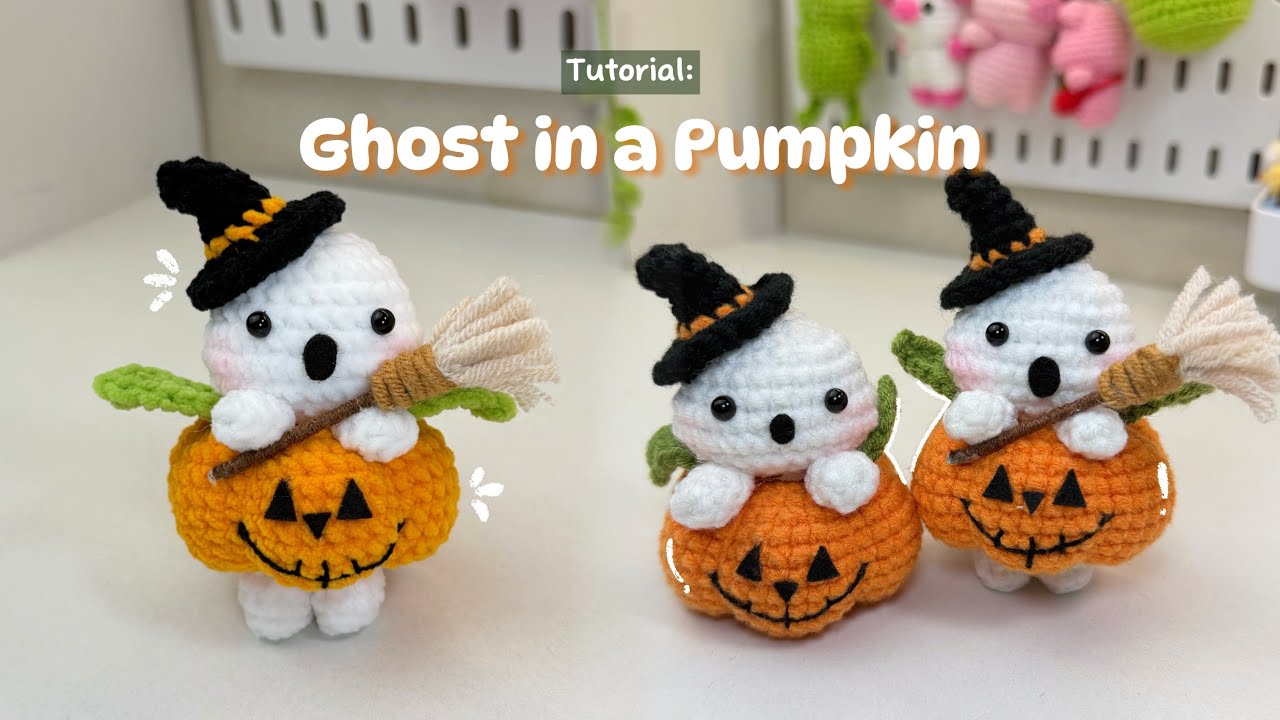 Crochet Ghost in a Pumpkin Tutorial l Halloween decor l Amigurumi