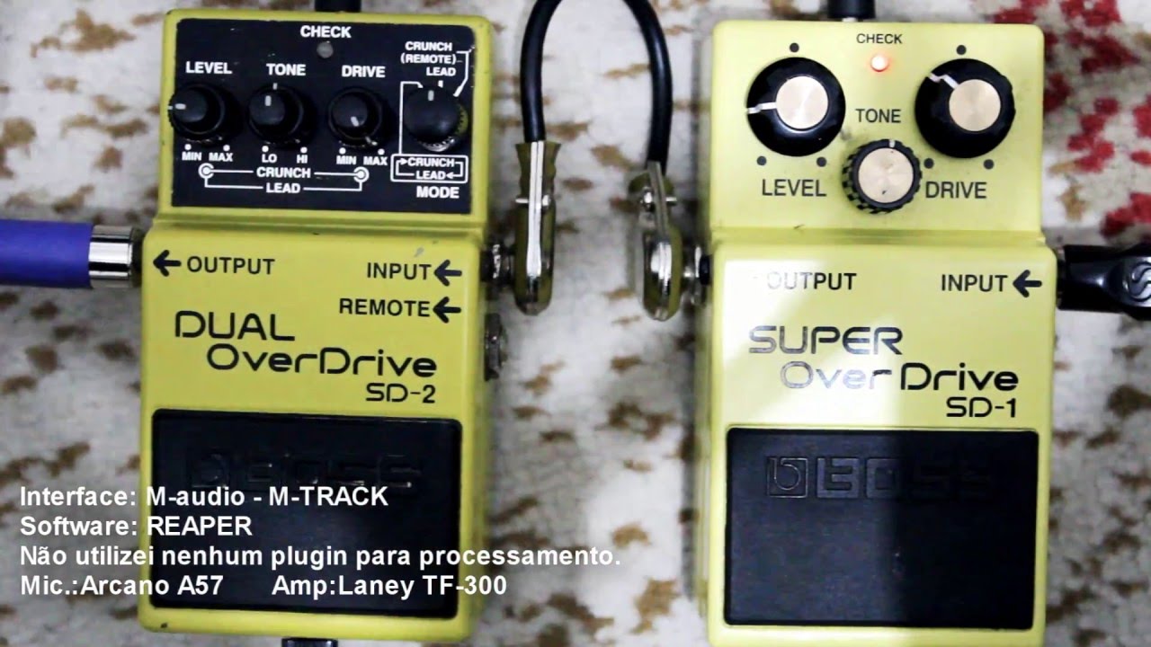 Boss SUPER Overdrive SD-1 vs Boss DUAL OverDrive SD-2 pedal Comparison