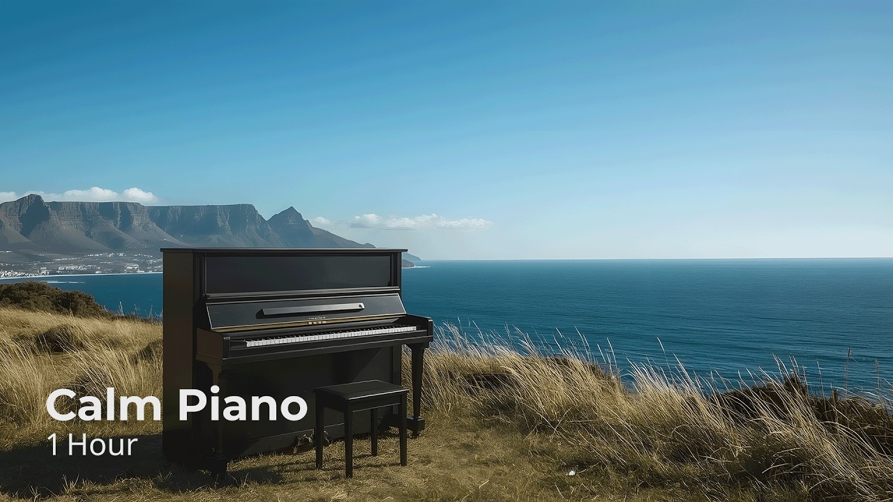 Calm Piano Music 🌊 Ocean Cliff Ambience | 1 Hour for Focus, Study & Calm