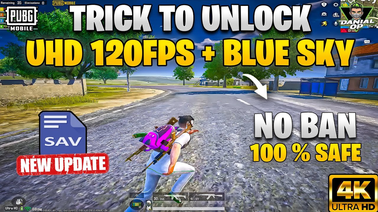Unlock ULTRA HD / HDR + 120 FPS with Blue sky in PUBG MOBILE on Gameloop Emulator
