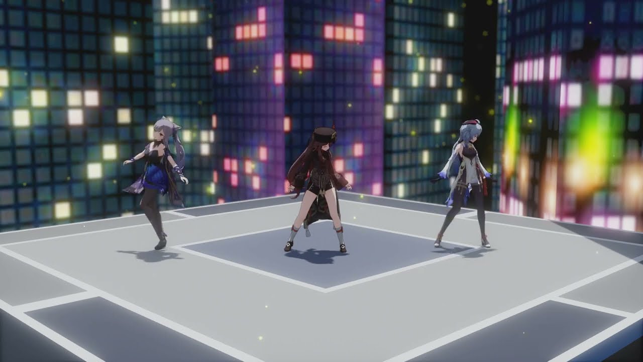 [Genshin Impact] Hu Tao Keqing Ganyu - Romeo & Cinderella MMD (Fixed Camera)