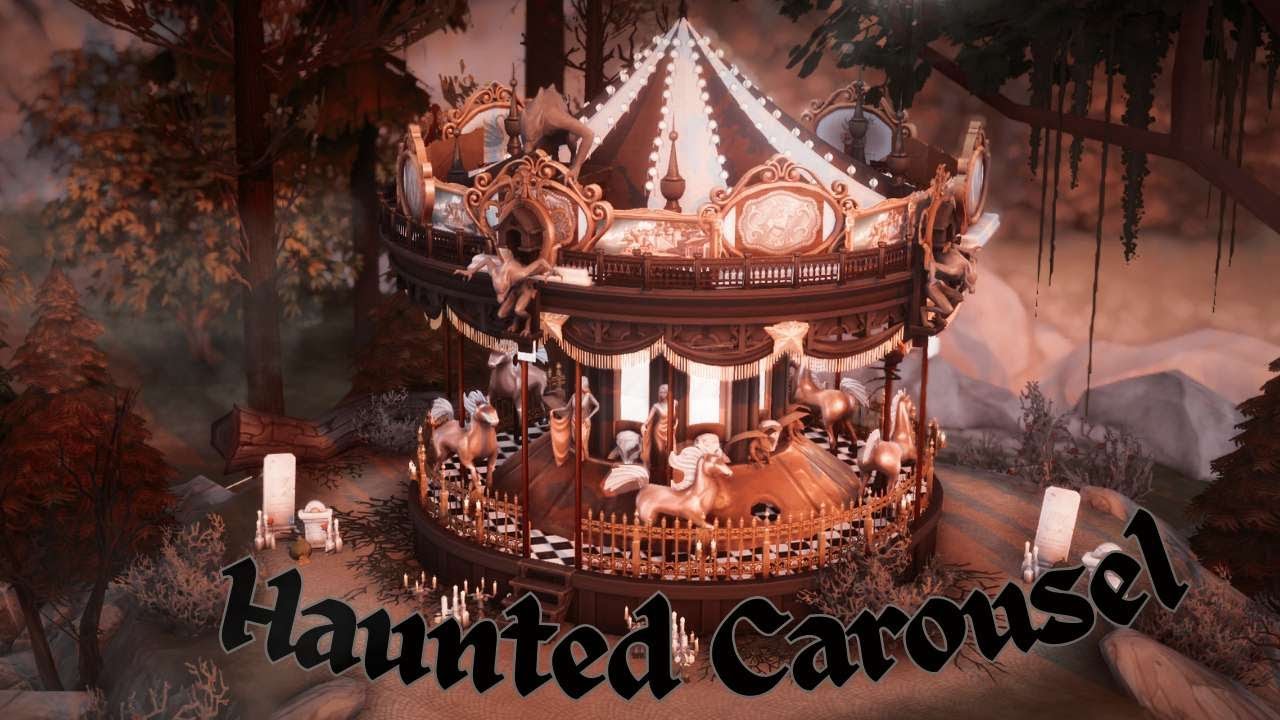 🎃HAUNTED CAROUSEL🎠- The Sims 4 - No CC Speed Build