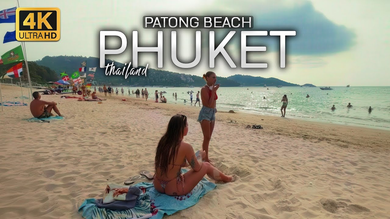 🇹🇭 4K HDR | Patong Beach Walk Phuket Thailand | Beach Walk | Full Walking Tour