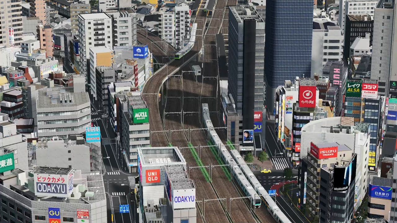 【Cities:Skylines】Tokyo - SP7:  Railway POV 鉄道の定点観測