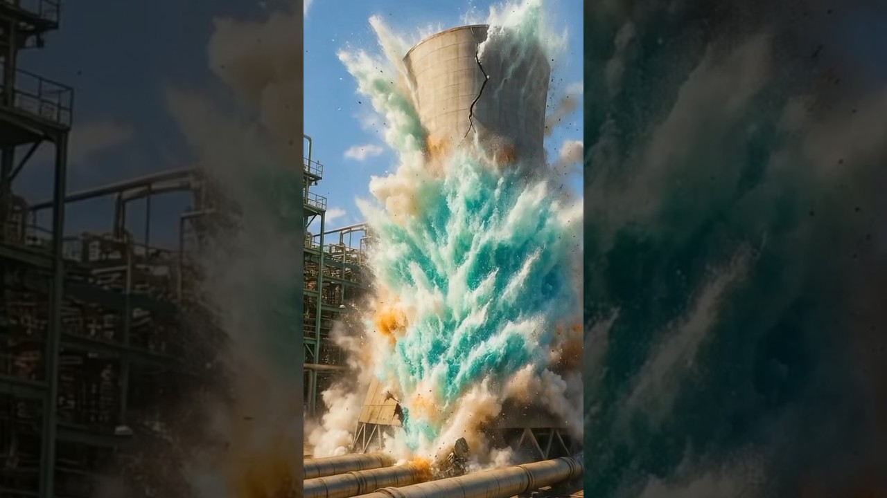 Massive Water Tank Explosion Caught on Camera! #Shorts #Explosion #WaterTank #Viral #Disaster #AI